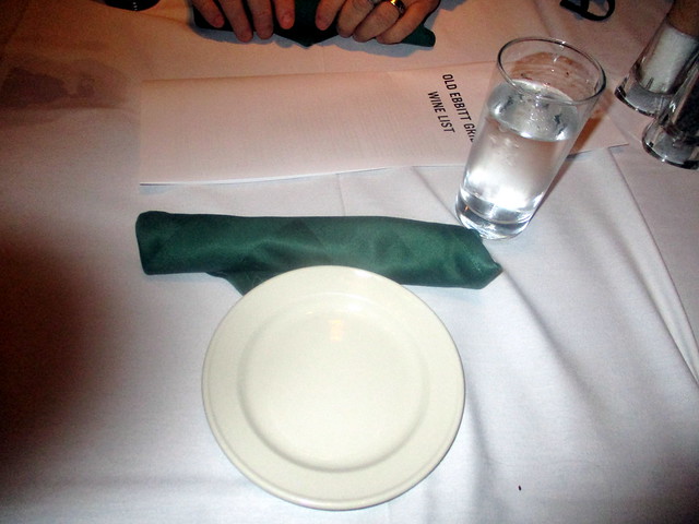 Place Setting with Ice Water in Old Ebbitt Grill During Thanksgiving 2020