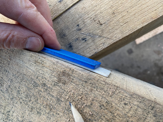 Measuring the top of the mortice