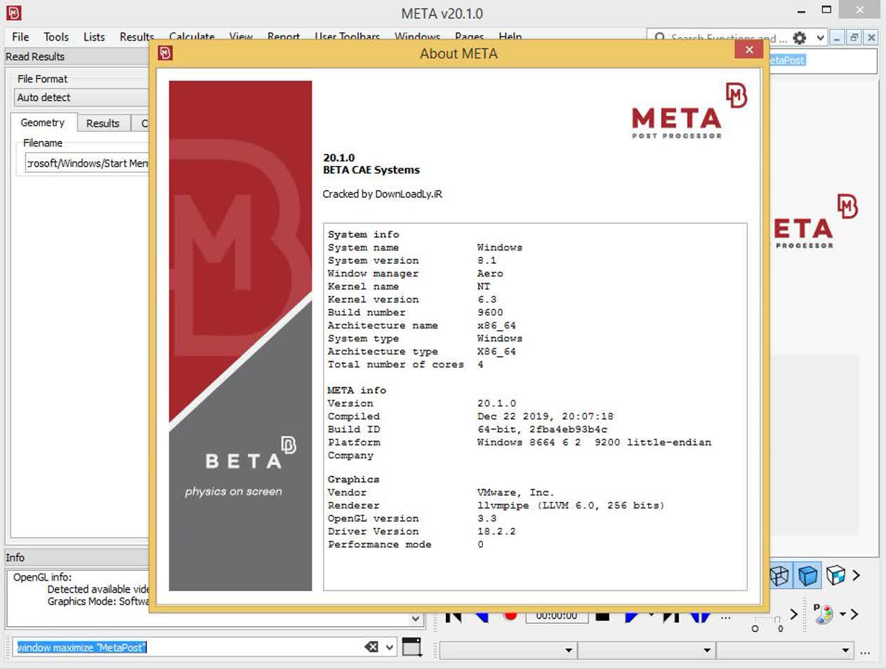 Working with BETA-CAE Systems meta 20.1.0 full