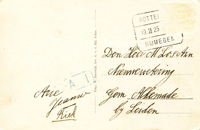 Doodewaard onbek str  briefkaart uitg W Zandwijk gelopen 1925 achter