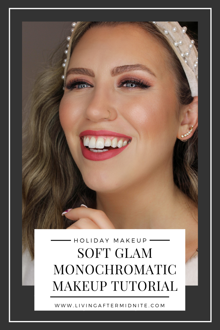 Soft Glam Monochromatic Makeup Tutorial for this week's Holiday Makeup Monday Look by Jackie Giardina