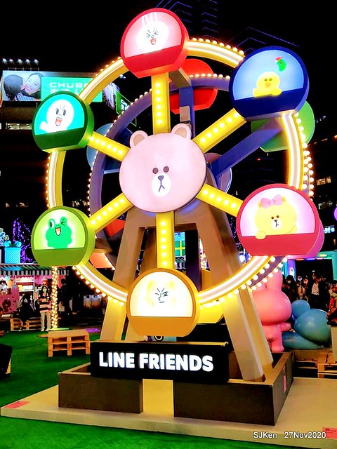 Christmas decoration with Line Friends brand at the Uni-Ustyle department store , Taipei, Taiwan, SJKen , Nov 21, 2020.