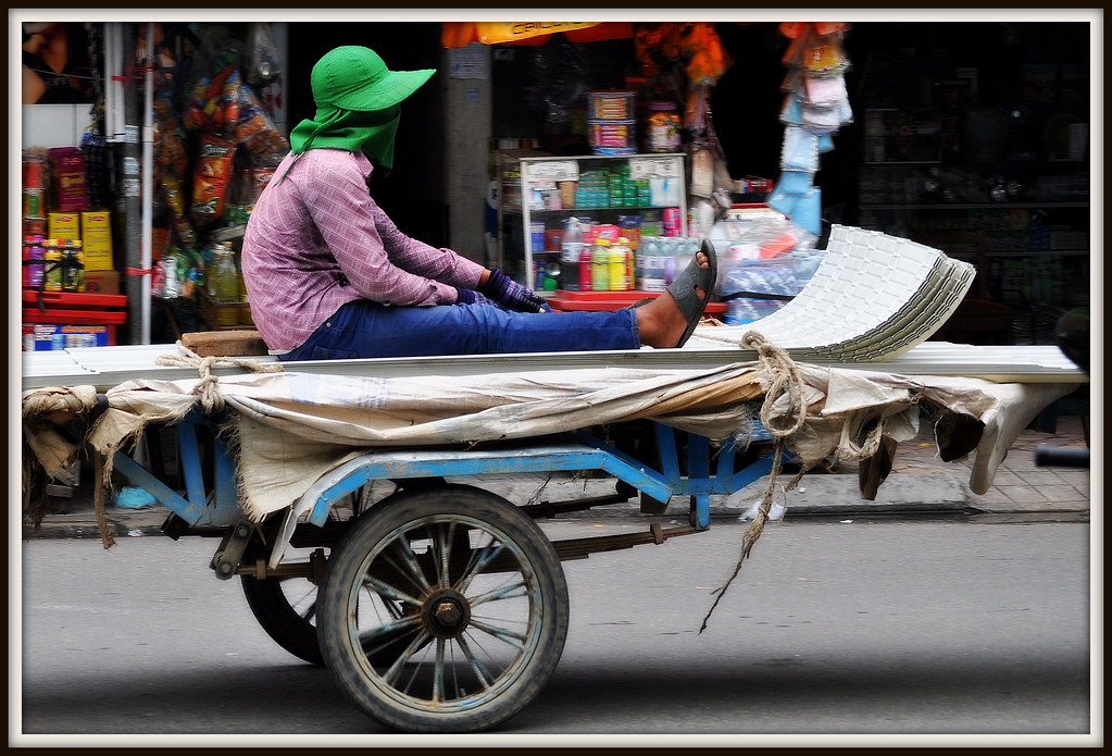 Passager clandestin a Phnom Penh au Cambodge.