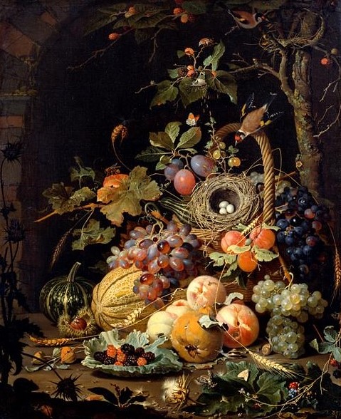 Abraham Mignon, Ein Vogelnest im Fruchtkorb - A bird's nest in a fruit basket