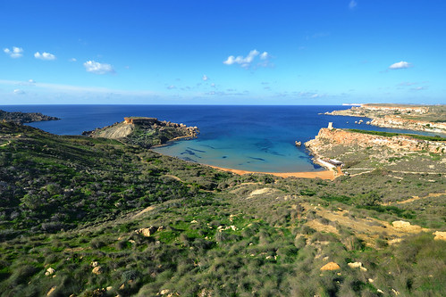 malta ghajntuffieha sea coast shoreline bay beach mediterranean