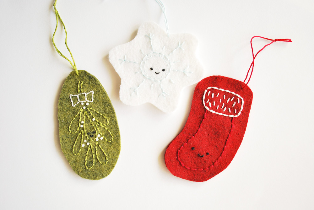 Embroidered Felt Ornaments