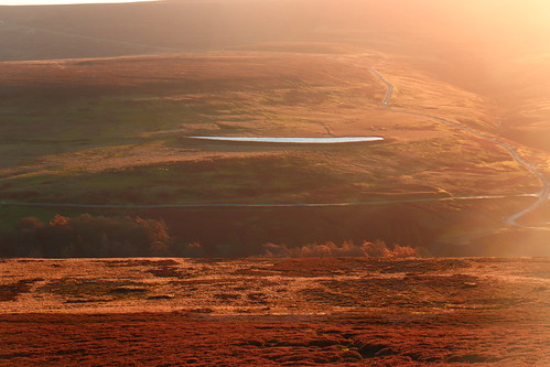 light pennines hill valley moorland reservoir