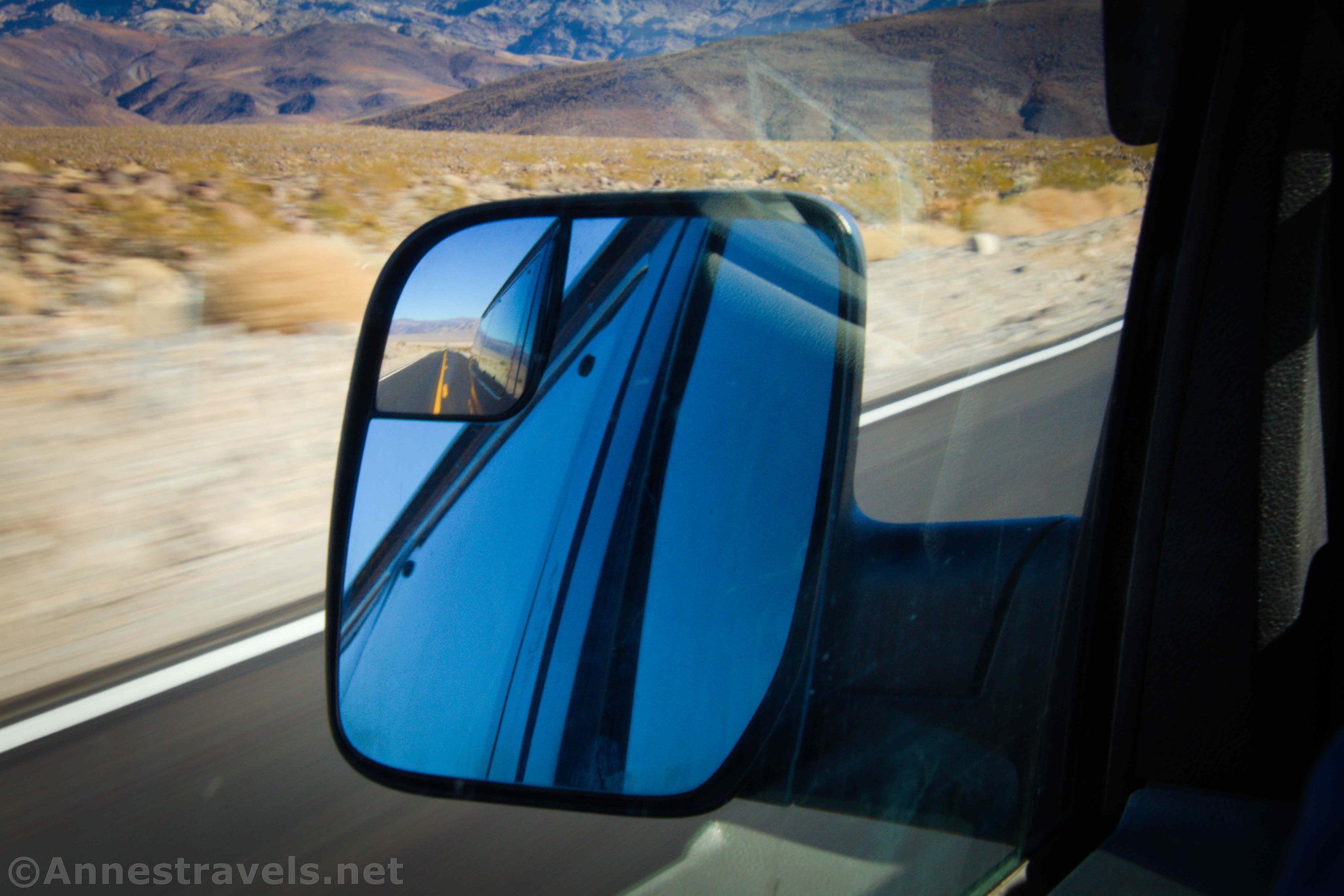 Driving CA-190 in Panamint Valley, Death Valley National Park, California