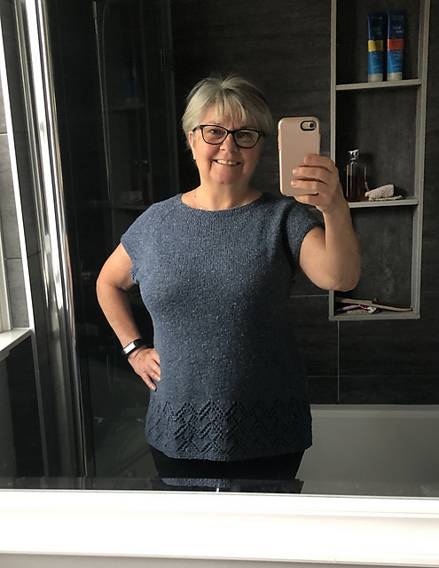 Lise finished this test knit back in October! Pattern is Helen Joyce Top by Taiga Hilliard Designs that was released on December 2nd. Yarn is Berroco Remix Light.