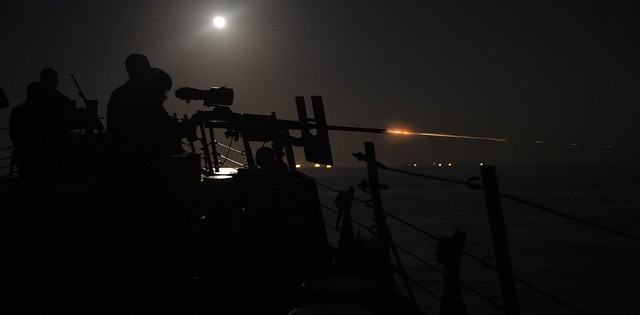 USS John Paul Jones (DDG 53) conducts a live-fire exercise.