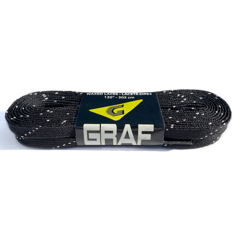 GRAF: Black Waxed Hockey Skate Laces