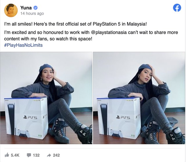 Selain Tmj, Yuna Adalah Yang Pertama Mendapat Set Playstation 5 Rasmi Malaysia
