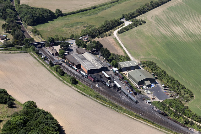 Weybourne Station aerial image - North Norfolk Railway