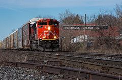 CN SD70M-2 8887 (missed it by one!) passes Ingersoll Cheese