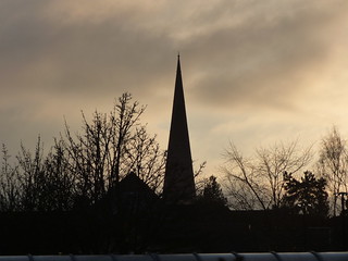 Sunset over St Alphege's Church in Solihull