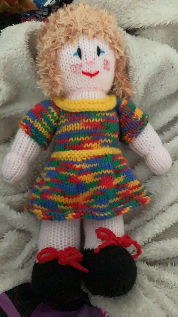Hand knitted doll by Ian from the Cleveland Markets