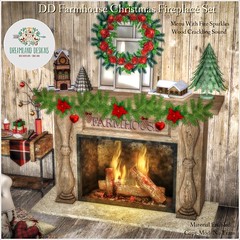 DD Farmhouse Christmas Fireplace Set AD