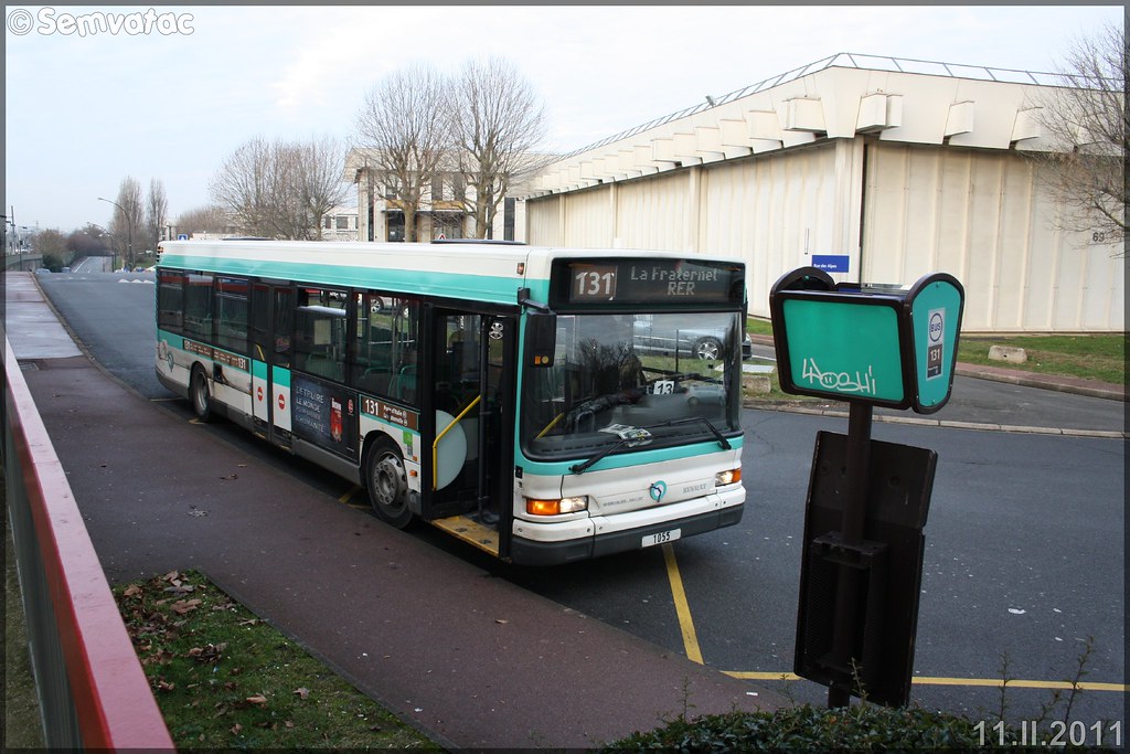 Heuliez Bus GX 317 (Renault Citybus) – RATP (Régie Autonome des Transports Parisiens) / STIF (Syndicat des Transports d'Île-de-France) n°1055