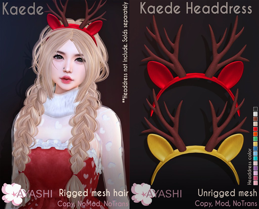 [^.^Ayashi^.^] Kaede hair & Headdress special for Santa Inc.