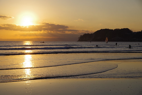 japan sunset kamakura light yuigahama sun sea ocean peace relax japon ญี่ปุ่น japón 일본