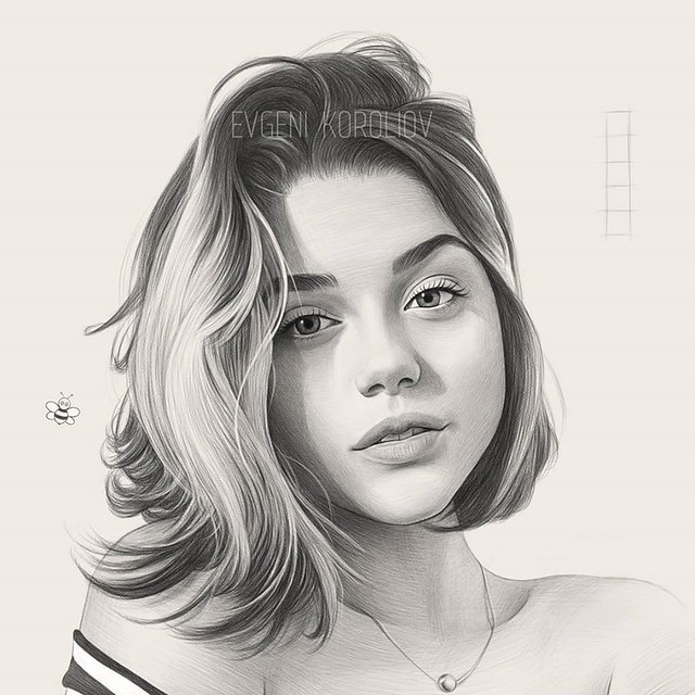 Realistic Pencil Drawing Girl