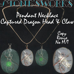 Pendant Necklace Dragon Head Claw Stone's Works