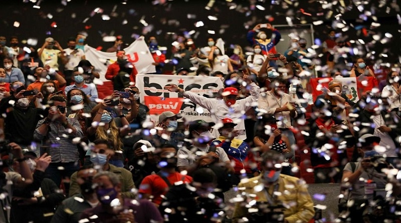 12月6日委內瑞拉舉辦國民議會改選，執政的統一社會主義黨獲勝。（圖片來源：Brics Psuv）