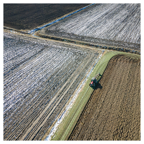 canada quebec aerail agriculture dronephotography farming fields landscape monteregie rural snow tillage tractor