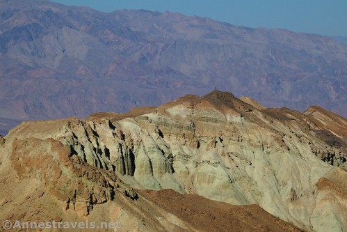 Colorful badlands from a hillside in the 20 Mule Team area, Death Valley National Park, California
