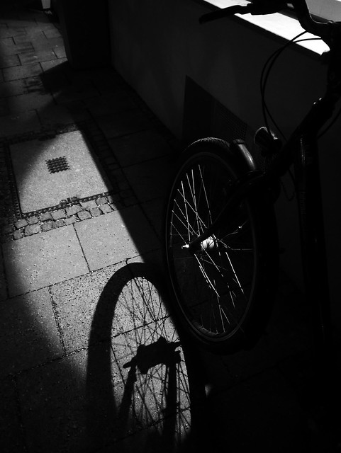 A bike in the shadows