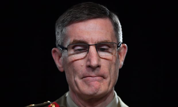 澳洲國防軍總司令坎貝爾公布《布雷頓報告》，坦承空降特勤隊殺害阿富汗平民。（圖片來源：Mick Tasikas/AAP）