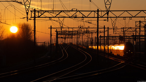 hoofddorp noordholland nederland virm virmm hanswesterink sunset train railways eisenbahn bahnbilder chemindefer goldenhour