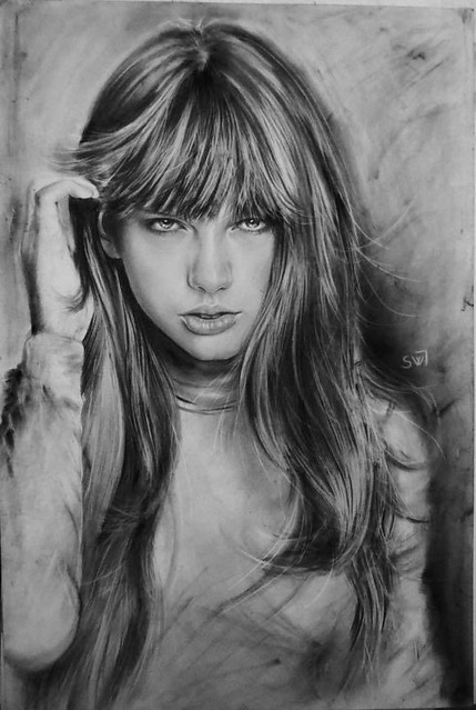 Realistic Pencil Drawing Taylor Swift