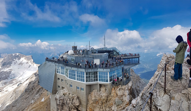 View from the summit cross to the top station of the Zugspitze part 3