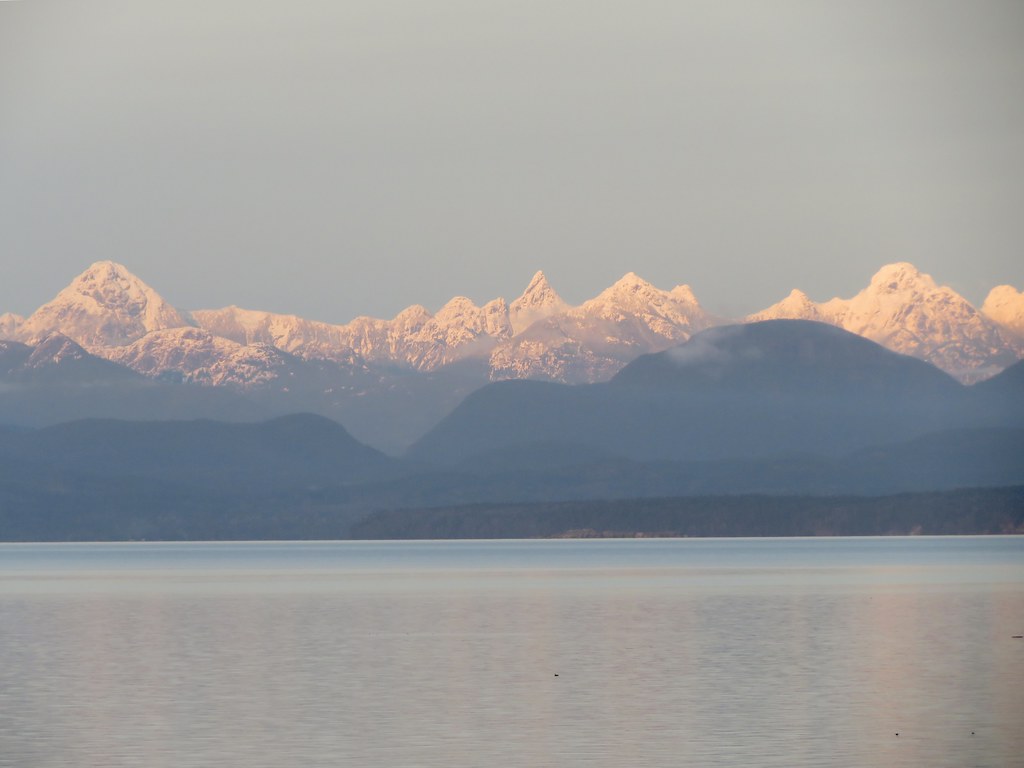 A view of the mountains on the mainland.