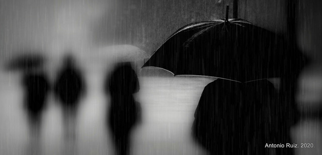 Madrid. La lluvia sucede en el pasado. Borges.