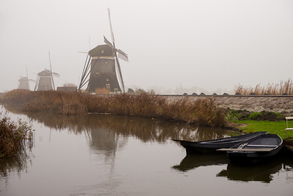 The Three Windmills in Fog (Explored)