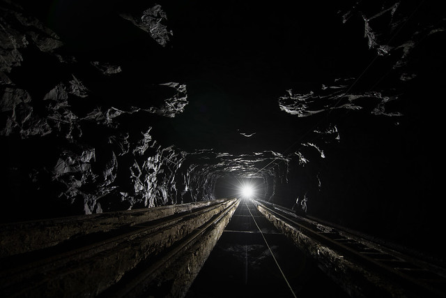 Climbing abandoned mines in Sweden