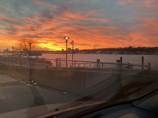Sunset over the Hudson returning from Croton Reservoir 2020-12-13