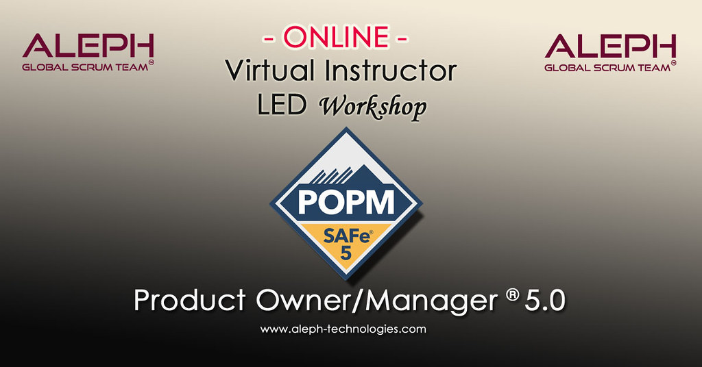 Product Owner  Product Manager  Virtual Instructor Led Workshop  ALEPH- Global Scrum Team™ (2)