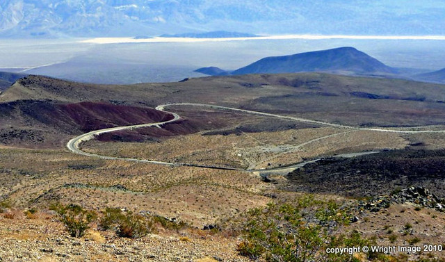 Death Valley- View of the heart shaped road from Crowley Point.