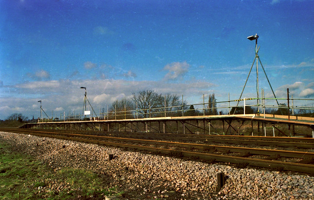A temporary railway station at Over Junction on the outskirts of Gloucester