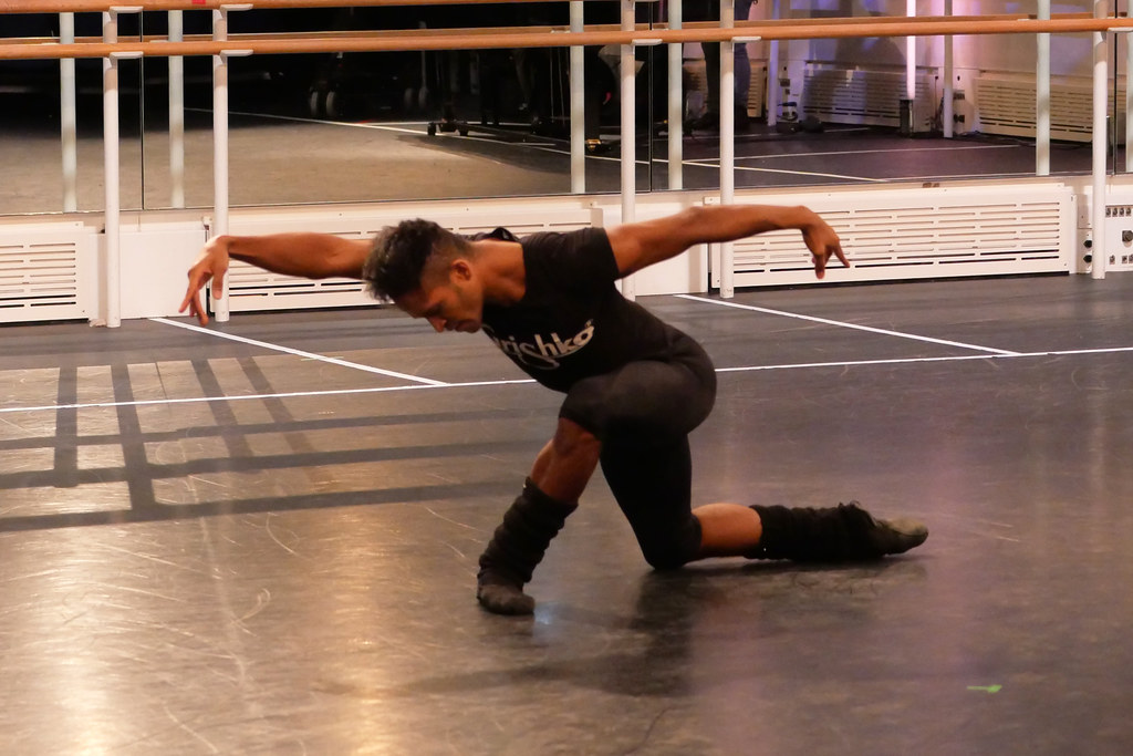 Fernando Montaño rehearsing Frederick Ashton's Dance of the Blessed Spirits for World Ballet Day ©2020 ROH