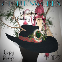 Christmas Cowboy Strong Blk Stone's Works