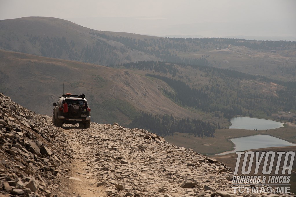  TCT Creative Director Kathy Woods-Locke takes on the rocky descent as we depart Mosquito Pass.