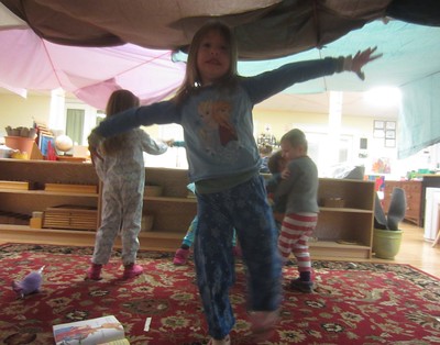 balancing on her toe shoes