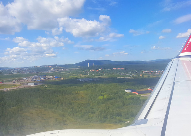Flying in to Kiruna, Lappland, Sweden
