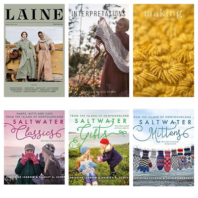 Gift Ideas! Newest Laine Magazine, Interpretations or Making Magazine or older issues, Saltwater Classics, Gifts or Mittens!