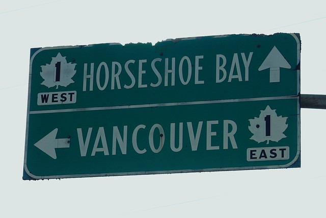 Old TCH-1 Sign for Horseshoe Bay and Vancouver