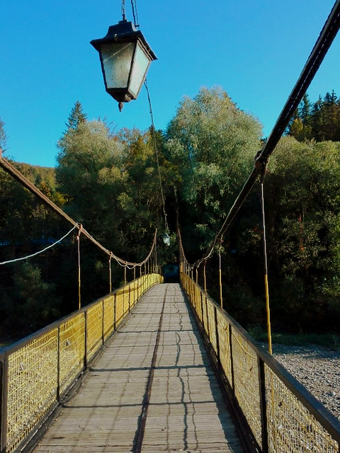 Gura Humorului - Bucovina - Romania pedestrian  bridge on the River Moldova